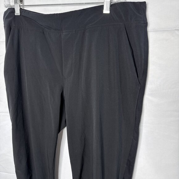 Athleta High Rise Track Pants Black womens Sz 12 Athletic Pockets - Picture 2 of 9